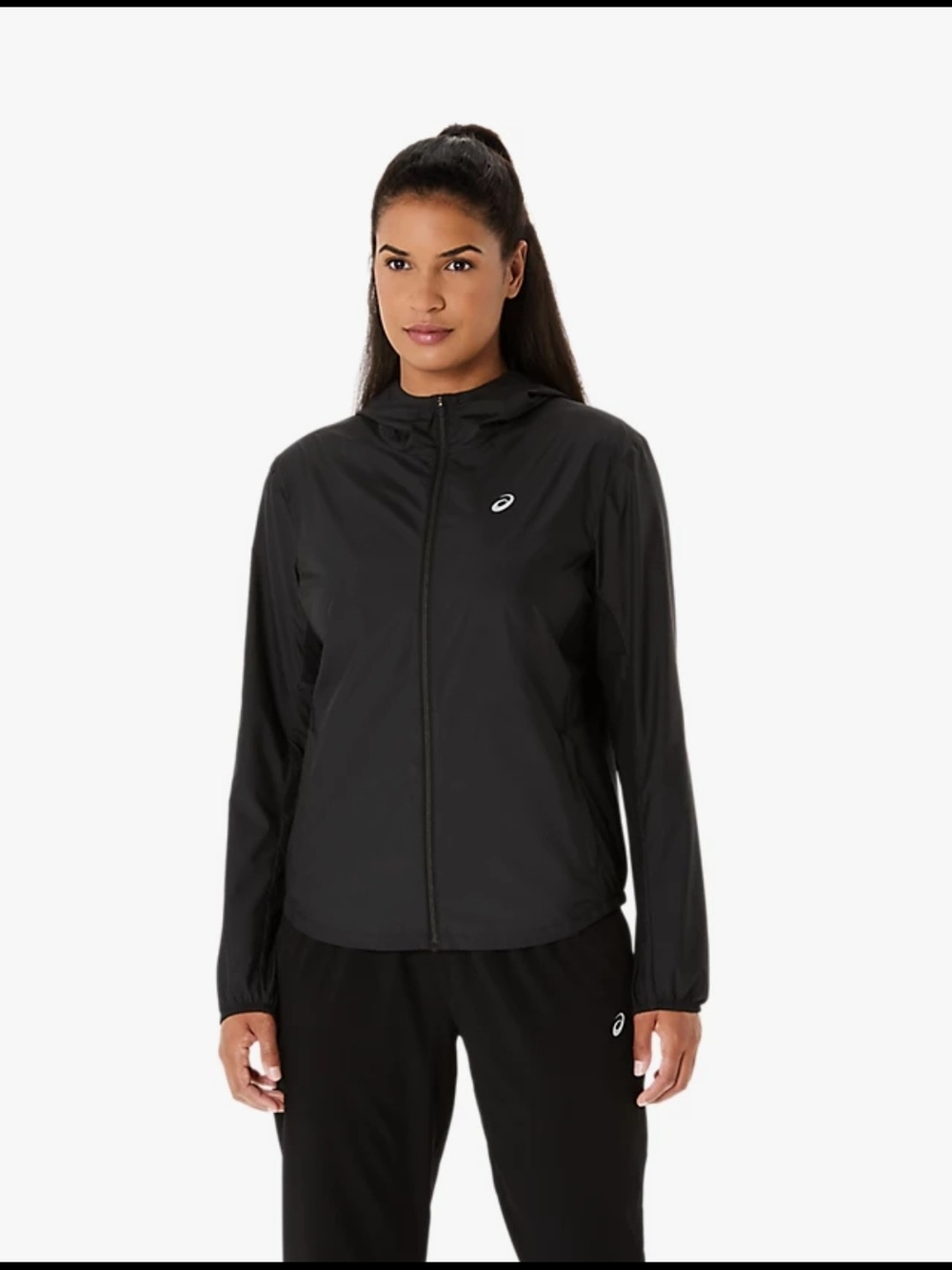ASICS Women's Black Lightweight Hooded Jacket